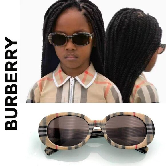 Burberry KIDS Sunglasses Vintage Brown Oval JB4339 377873 NEW AUTHENTIC - Picture 12 of 13